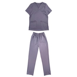 製造灰色短袖V領護士服  設計啪鈕領洗手服套裝  男裝 中性裝 護士服專門店 SKU049 製造灰色短袖V領護士服  設計啪鈕領洗手服套裝  男裝 中性裝 護士服專門店 SKU049